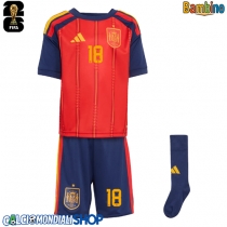 Maglie da calcio Spagna Martin Zubimendi #18 Prima Maglia Bambino Mondiali 2026  Manica Corta (+ Pantaloni corti)